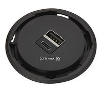 EVOline One Chargeur USB 2 prises C Noir DM 59 mm