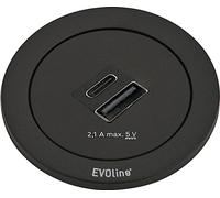 EVOline ONE Double port USB A et C en NOIR / Prise USB