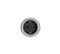 EVOline ONE Prise de courant noir-anneau Acier inoxydable pour épaisseur de panneau 9-25 mm