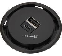 Evoline One USB-Charger 2x type C, prise encastrée ø 59 mm, KS noir