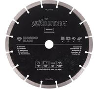 Evolution Lame diamantée 230 mm pour coupe-disques - Bord segmenté pour couper la maçonnerie, telle que la brique, le béton armé et la pierre