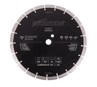 Evolution Lame diamantée 300 mm pour coupe-disques - Bord segmenté pour la découpe de maçonnerie, telle que la brique, le béton armé et la pierre, noir, Diamant