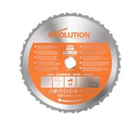 Evolution Power Tools Lame En Carbure De Tungstène - Coupe Multi-Matériaux, Coupe Les Métaux, Bois, Plastique Et Plus Encore, Pour Scies À Onglets Et Scies De Table, 24 Dents - 210mm - R210TCT-24T