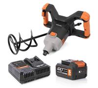 Evolution Power Tools R120MXR-LI (avec batterie) : Mélangeur à palette rechargeable, portable, avec palette