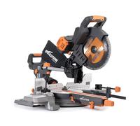 Evolution Power Tools R255SMS-DB-Li Scie à onglets coulissante sans balais à double biseau sans fil Li-Ion EXT lame multi-matériaux, coupe le bois le métal le plastique 255 mm - Batteries non incluses