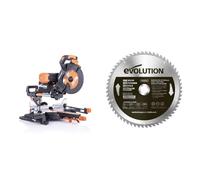 Evolution Power Tools R255SMS-DB+ Scie à onglets coulissante multi-matériaux à double biseau & Lame bois fin 25 mm, lame de scie à tronçonner, Offre une belle finition sur bois durs et tendres