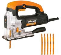 Evolution Power Tools Rage 7-S Scie sauteuse polyvalente - Coupe le bois, l’acier, le plastique et plus encore - 5 lames incluses, 710 W
