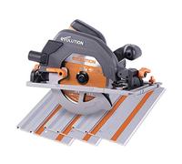 Evolution Power Tools Scie Circulaire avec Rail 3 Pièces de 1020 mm - Lame Multi-Matériaux, Coupe le Bois, le Métal, le Plastique - Adaptateur de Prise de Poussières inclus - 185mm, 230v - R185CCSX