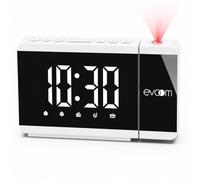 EV304588 Evoom - SLIM UP Réveil projection thermo+ USB - Blanc