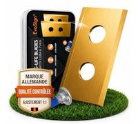 EvoSign® 45x Lames de Rechange en Carbure de Titane compatible avec Mammotion LUBA 1/2/3 & YUKA - Lames LongLife (1,0 mm) avec Cœur en Acier Inoxydable et Vis de Sécurité pour Tondeuses Robots
