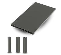 Evotrade Socle de Cuisine en PVC Plinthe L. 2,5 m avec 2 Embouts et 2 Jonctions d’Angle (Couleur Plomb, Hauteur 120 mm)