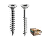 EVOTRADE Vis universelles pour bois Panelvit TSP en acier trempé - autotaraudeuses, sans prétrou - Gamme complète - Galvanisées et lubrifiées - Anti-corrosion (4 x 25 mm - 500 pièces)