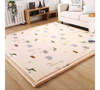 EVSER Grand tapis de jeu en velours corail doux pour bébé, tapis en mousse épaisse, tapis de sol antidérapant, pour enfants, étude, marche, chambre d'enfant, salon