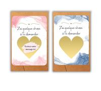 EVTI 2 Cartes à gratter DIY demande témoin/fiancaille/mariage/marraine/parrain, Carte à personnaliser, veux tu etre ma temoin/mon temoin, veux tu etre ma marraine/mon parrain