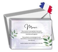 EVTI Lot de 25 cartes de remerciement condoléances avec enveloppes remerciement deces simple et touchant message de deuil Feuilles