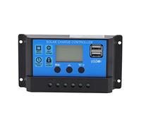 EVTSCAN Contrôleur de Charge Solaire 12V 24V PWM, avec écran LCD et 2 Ports USB pour Charger Les téléphones Portables, pour Batterie au Plomb, pour lampadaire Solaire ou système de caméra CCTV(60A)