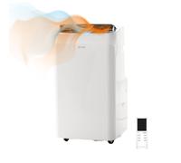 EVVO Climatiseur portable 12 000 BTU, froid et chaud, télécommande, minuterie 24h, 4 en 1, déshumidificateur, ventilation, jusqu'à 26 m² (CLIMA P12)