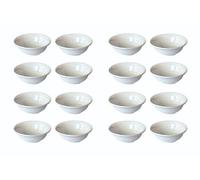evym Lot de 16 coupelles de service en céramique blanches - Bols à sauce - Bols en céramique pour amuse-bouches - Petits bols à collation - Coupelles à dessert en céramique, simples et empilables