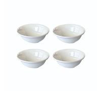 evym Lot de 4 bols de service en céramique blancs - Bols à sauce - Bols en céramique pour amuse-bouche - Petits bols à collation - Coupelles à dessert en céramique, simples et empilables