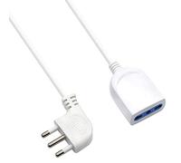 Ew3812 Rallonge électrique Blanche 5 m, Prise Italienne 16 A 90 °, Gain de Place, Prise Italienne 10/16 A, câble H05Vv-F 3 x 1 mm2 ; Prise avec Protection Enfants