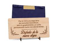 EWALAMI Carte en bois pour cadeau d'adieu | Détail original, adieu, retraité | Carte de vœux personnalisable avec signatures de compagnons | Fabriqué en Espagne