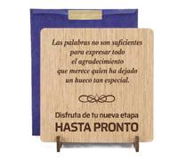 EWALAMI Carte en bois pour cadeau de retraite | Détail original, enterrement, retraités | Carte de vœux personnalisable avec signatures de compagnons | Fabriqué en Espagne (carrée laser)