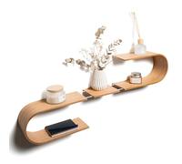 EWART WOODS Étagère murale flottante ovale en bois, étagères décoratives géométriques en bois pour bougies, décoration unique en chêne à suspendre (chêne)