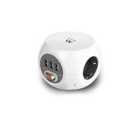 Ewent EW3939 Power Block - Coupe-circuit - CA 250 V - 4000 Watt - connecteurs de sortie : 3 (3 x USB Type A) - 1.5 m cordon - blanc