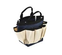 Ewleguzka Sac fourre-tout de rangement pour outils de jardin avec plusieurs poches, panier de jardinage en toile robuste avec poignée et bandoulière, organisateur de plantation portable pour travaux