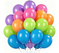 EWODEIEW 60 Ballons Multicolores, 30 cm, gonflés à l'hélium, en Latex, pour Anniversaires de Filles, Violet, Rose, Orange, Vert, Bleu Enterrements de Vie de Jeune Fille, décorations de fête