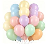 EWODEIEW 60 Ballons Pastel, 30 cm, gonflés à l'hélium, pour Anniversaires de Filles, Jaune maca, Orange maca, Violet maca, Rose maca, Bleu maca, Vert maca