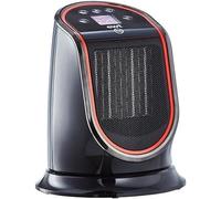 EWTM2 GTSB, appareil de chauffage électrique avec fonction de ventilation, chauffage en céramique avec écran LCD de 4 couleurs, mode éco économe en énergie, minuterie de 12 heures, 2000 W, couleur noi