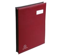 Exacompta - 1 parapheur Fixapage - Bordeaux - Couverture en PVC expansé | Système fixapage - 24 compartiments en carte rose avec 2 perforations - Dim. 24x32 cm