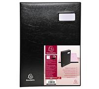 Exacompta - Parapheur Fixapage 654765E - A4 - 24 compartiments - couverture en PVC expansé - Noir