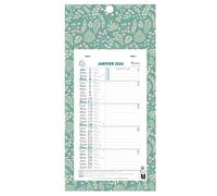 EXACOMPTA - 1 Plaque Calendrier Mensuel Long Mini Labo - Visuel Fleurs - Janvier 2026 à Décembre 2026 - Format 16 x 33,3 cm - 2 Coloris Aléatoires