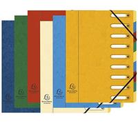 Trieur HARMONIKA® à fenêtres avec élastiques Véritable carte lustrée 9 compartiments - Couleurs assorties