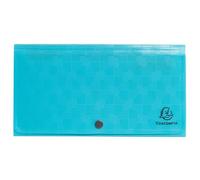 Exacompta - 1 Trieur valisette midi Pop N'Co - Cyan - Dos extensible | Couverture et intérieur en PP - Fermeture par bouton pression - 7 compartiments - Dim. 26x14 cm