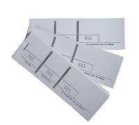 Bloc passe-partout 100 feuillets numérotés de 3 volets - Format 4,8x15 cm - Blanc