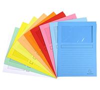 Exacompta Chemises coin papier Super – Fenêtre 160 g/m² 22x31 cm A4 – Paquet 10 coloris assortis