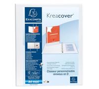 Exacompta - Réf. 51922E - Carton de 10 classeurs personnalisable 2 poches - 2 anneaux en D de 30 mm - Dos 47 mm - Dimensions extérieures : 32 x 27,7 cm - Format à classer A4 Maxi - Blanc