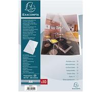 Chemise coin plastique Exacompta A4 polypropylène 20/100e transparente incolore - Paquet de 10