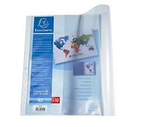 Exacompta 10 Pochettes Perforées en PP Lisse 9/100ème A3 pliées Incolore