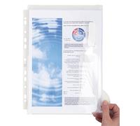 Exacompta Pochettes perforées à soufflet 30 mm – Rabat à scratch – Cristal – Sachet de 10