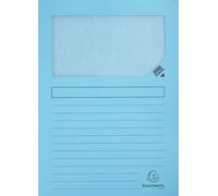 Chemise coin papier avec fenêtre Super Exacompta - Paquet de 100 - Bleu clair
