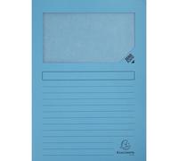 Chemise coin papier avec fenêtre Super Exacompta - Paquet de 100 - Bleu