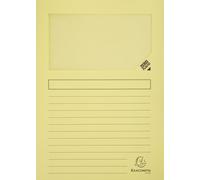 Chemise coin papier avec fenêtre Super Exacompta - Paquet de 100 - Jaune canari