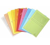 Exacompta – Chemise coin papier Super à fenêtre 160 g 22×31 cm – Paquet de 100, coloris assortis