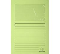 Exacompta Chemise coin papier avec fenêtre - Paquet de 100 - Vert