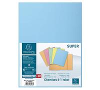 Exacompta 100 Chemises Semi Rigides 1 rabat Super Bleu clair