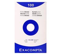 EXACOMPTA 100 Fiches Bristol 125x200mm Blanc